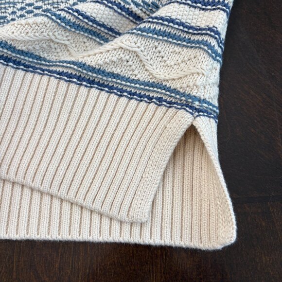 Faherty High Tide Stripe Organic Cotton Blend Crewneck Sweater Sz S - Picture 6 of 10
